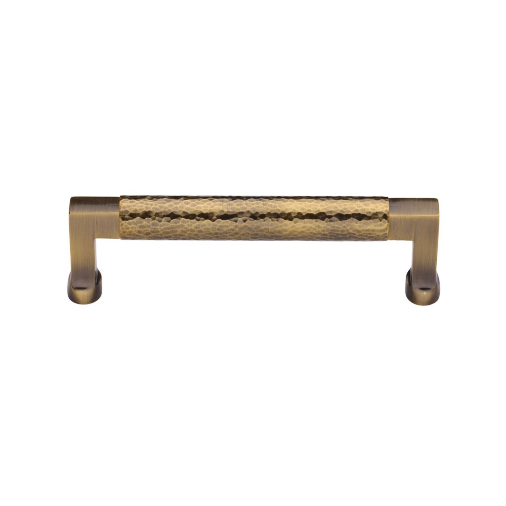 M Marcus Heritage Brass Cabinet Pull Bauhaus Hammered Design 101mm Centre to Centre